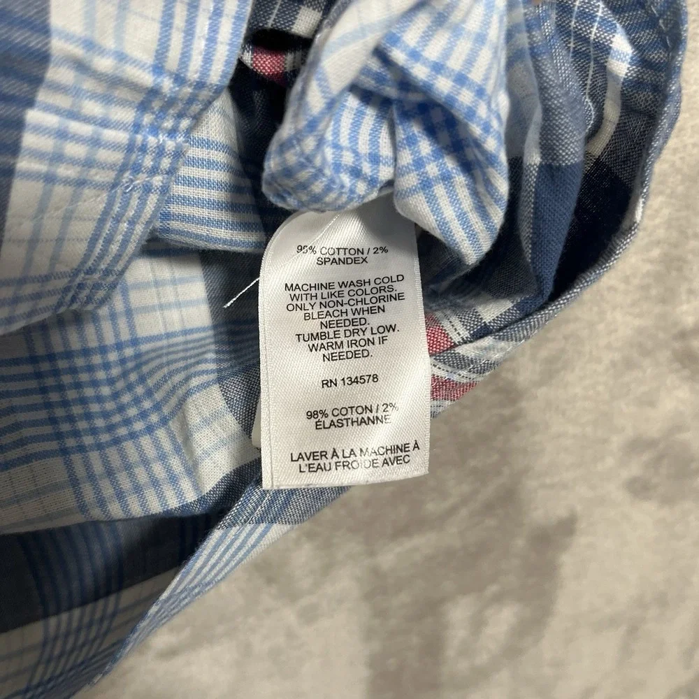 Vineyard Vines Shirt Classic Fit Mens M Plaid Button Up Pocket Blue
